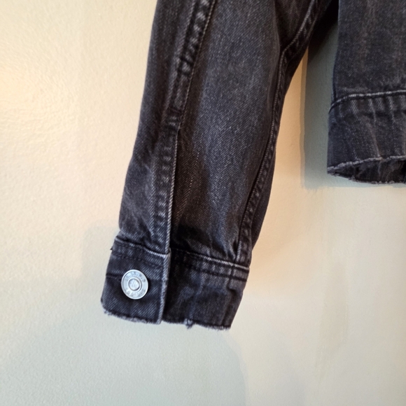 Current Elliott Women's Black "The Studded Baby Trucker" Jean Jacket Sz 1 Small - Picture 10 of 13